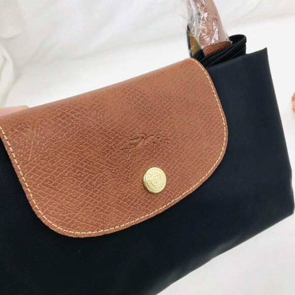 NWT Longchamp Le Pliage Original Large Shoulder Nylon Bag Tote  Black - Picture 5 of 12